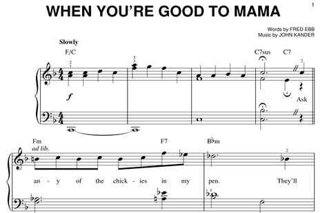 when you're good to mama sheet music - Exploring the Intricacies and Emotions Behind a Musical Masterpiece